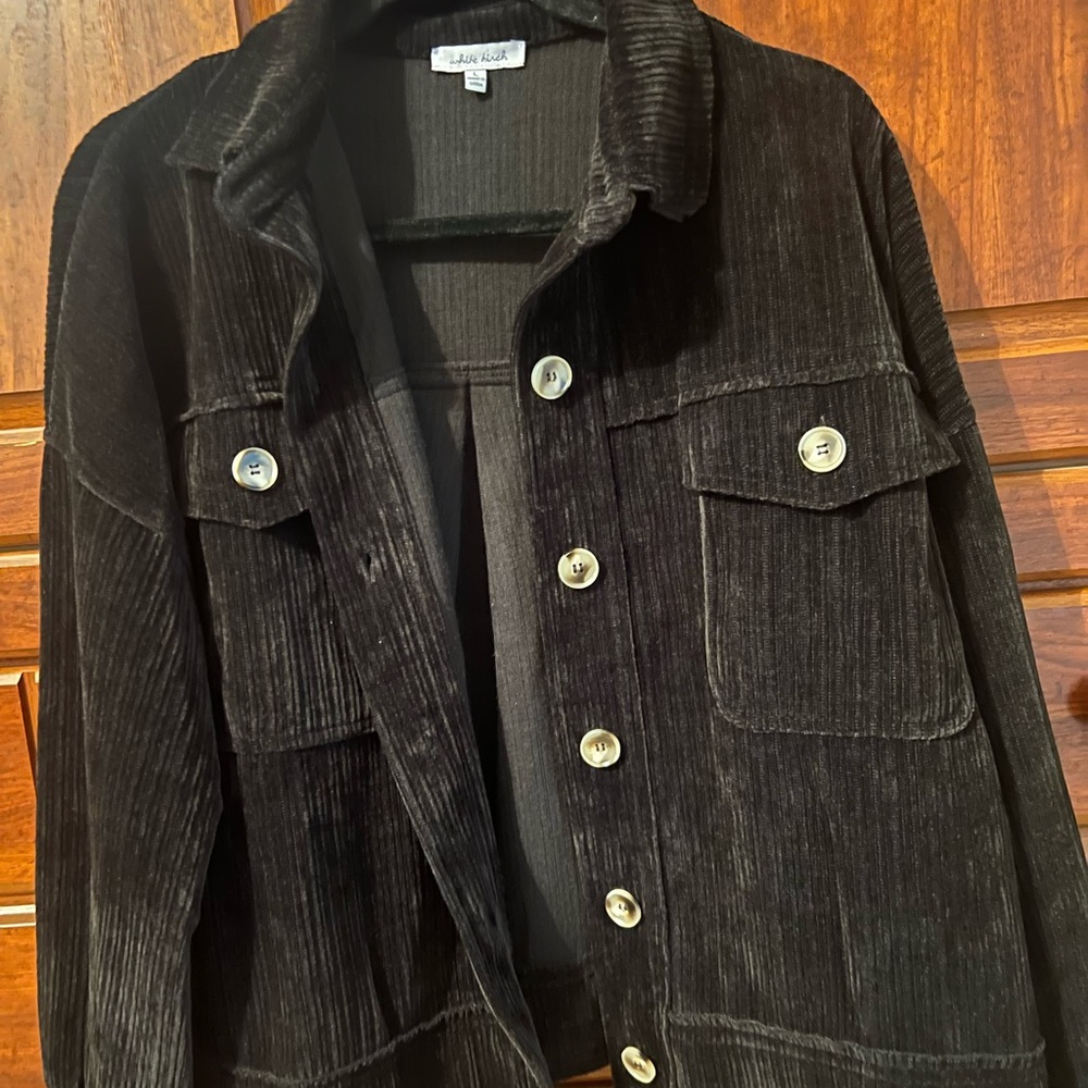 White Birch Black Blazer Corduroy Texture